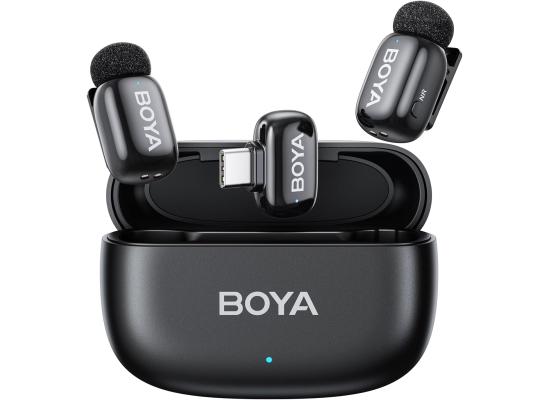 BOYA Mini-14 Wireless Lavalier Microphone for Android/Tablets/PC with USB C Plug,Noise Reduction,30H Battery Life with Charging Case,AI Voice Changer,Lapel Microphone Wireless for Video Recording Podcast Type-C